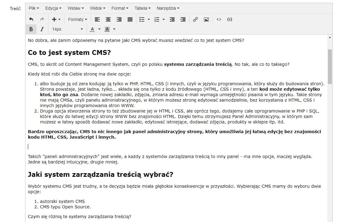 System CMS to panel administracyjny strony